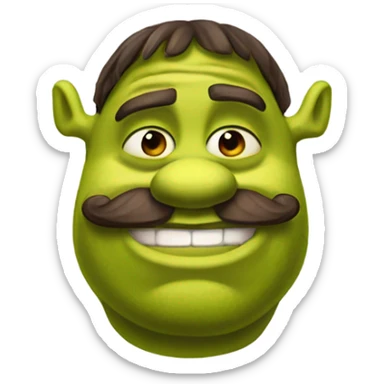Shrek with mustache sticker