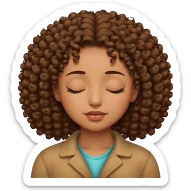 fille marron avec des boucle sans yeux bouche nez surcils sticker