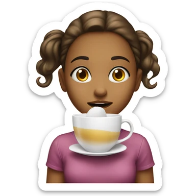 Girl sniffing sugar sticker