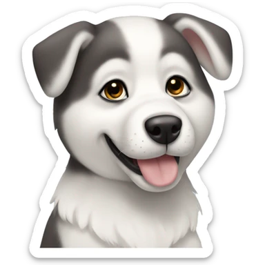 Cute puppy, husky, snowy  sticker
