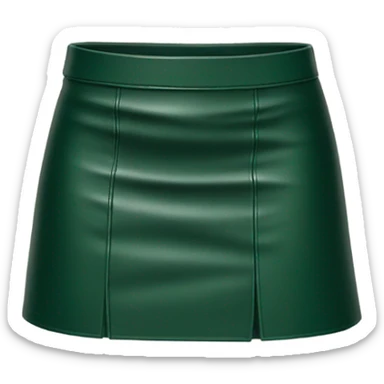 Dark Green leather mini skirt isolated sticker
