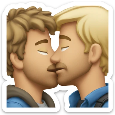 Two guys kissing sticker