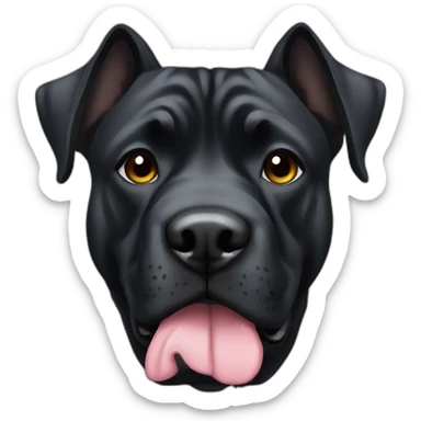 presa canario black dog with cropped ears sticker