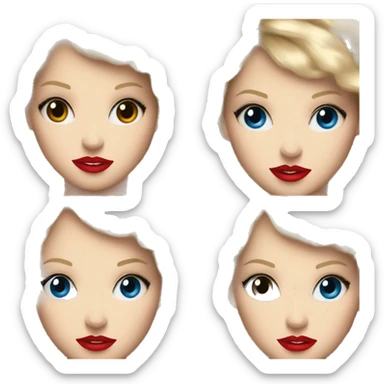 blonde girl blue eyes red lipstick taylor swift sticker