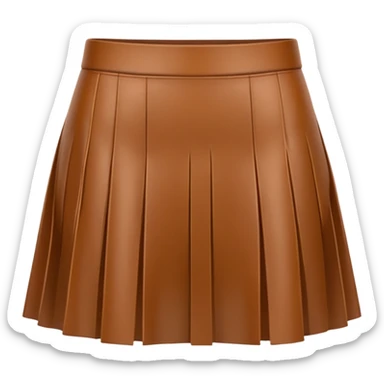 mini brown leather skirt front view sticker