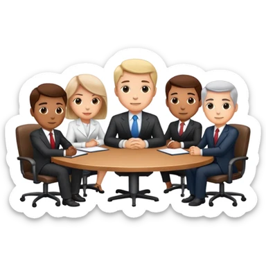 executive committee sitting at a table sticker