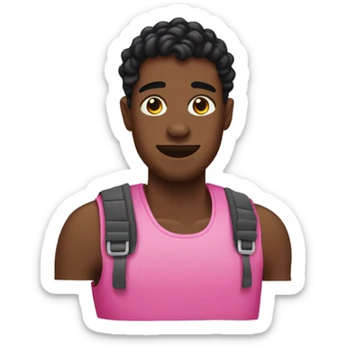 Black man with pink barrel twists sticker