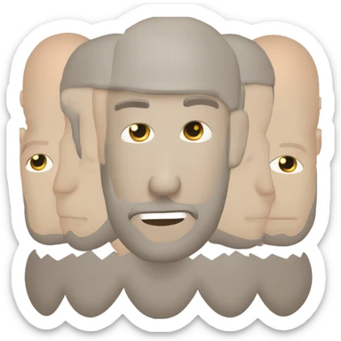 Human bald head a bit of beard caucasian white sticker