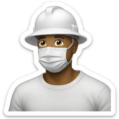 painter with gaz mask sticker