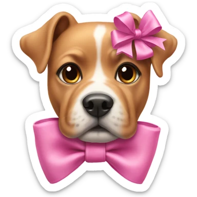 Dog wearing pink bows sticker