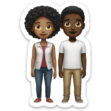 Spanish boy and black girl  sticker