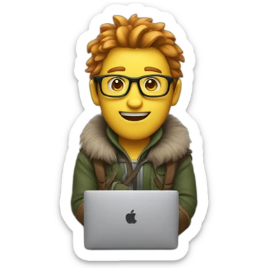a nerdy wildling with a macbook sticker