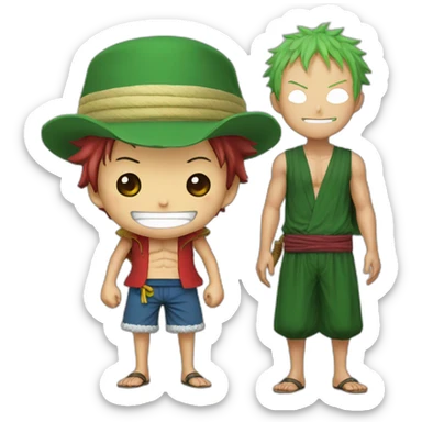 Luffy avec zoro sticker