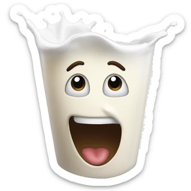 milk splashed on face sticker