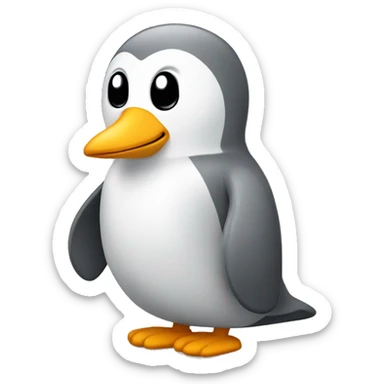Pingouin gris et blanc  sticker