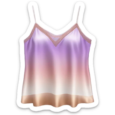 Realistic Isolated purple to rose gold ombre silk camisole.  sticker