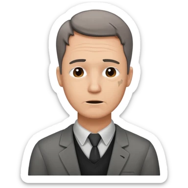 a man teacher, head is slanted, with an aching logo beside the neck sticker