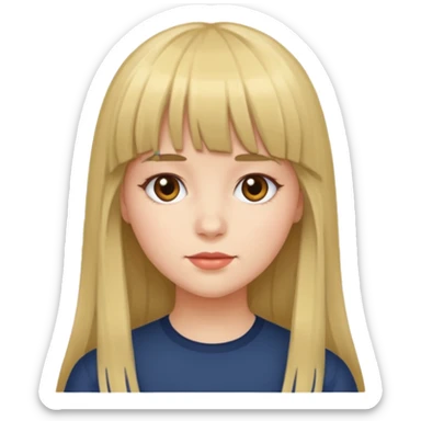 eu quero uma menina de franja e cabelo comprido sticker