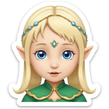 baby elf girl  blonde hair sticker