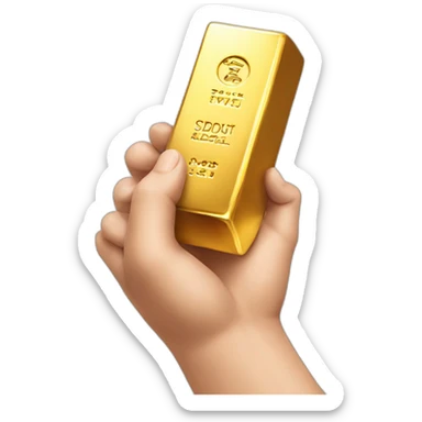 gold bar in hand sticker