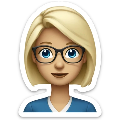 teacher-blonde-glasses-blue eyes sticker