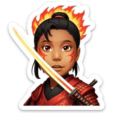 Fire-Wielding Samurai sticker