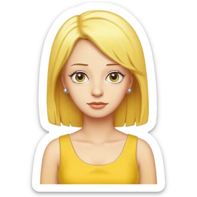 Simpson women with yellow hair and yellow dress sticker