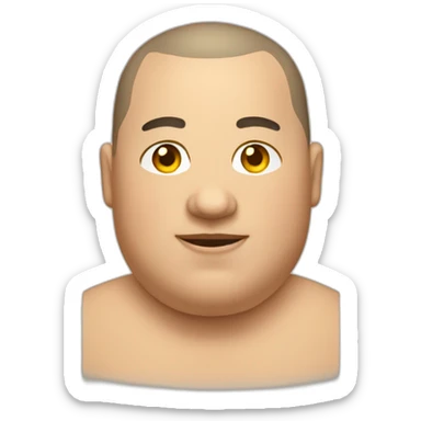 fat short buzzcut gay man sticker