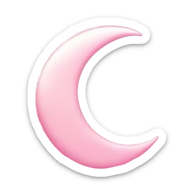 Pink crescent moon with sparkly pink clouds sticker