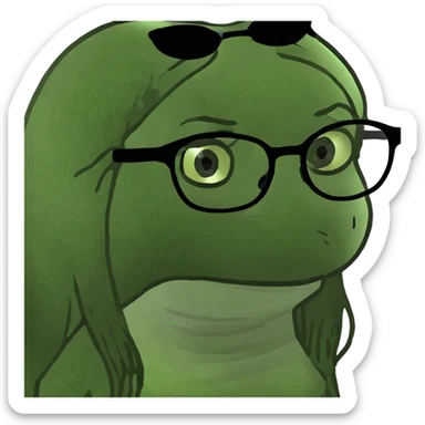 A long brown hair Hispanic girl with black glasses sticker