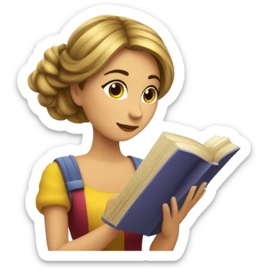 Chica leyendo libro sant jordi sticker
