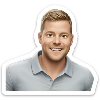 smiling boy in white shirt sticker