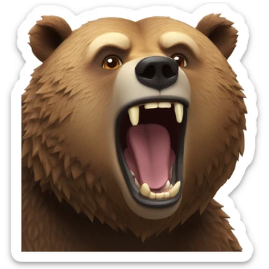 Grizzly Bear growling sticker