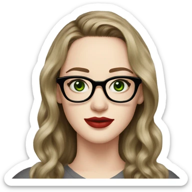 Kat Dennings with green eyes glasses and dark blonde hair sticker