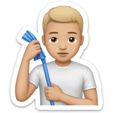 Emoji of a guy wiping off his shoulder sticker