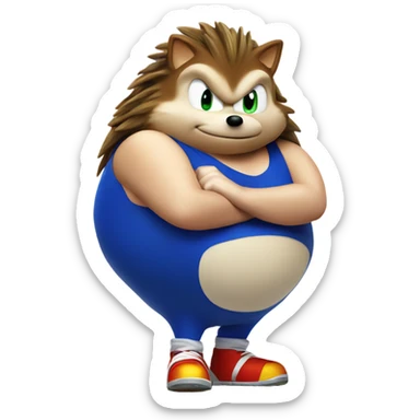 Fat sonic the hedgehog  sticker