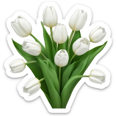 White tulips sticker