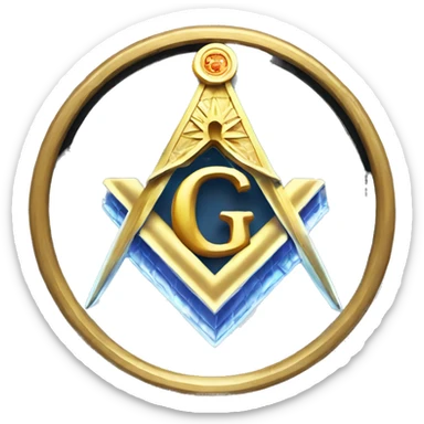 freemason light shining with letter g sticker