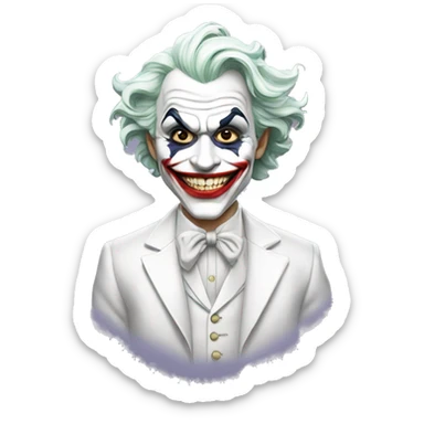 joker dressed all white  sticker