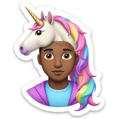 Black man mixed with a unicorn  sticker