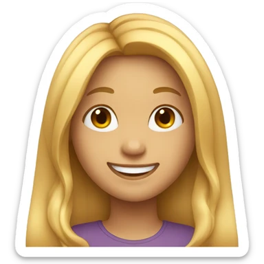 girl with long hairs and smiling  sticker
