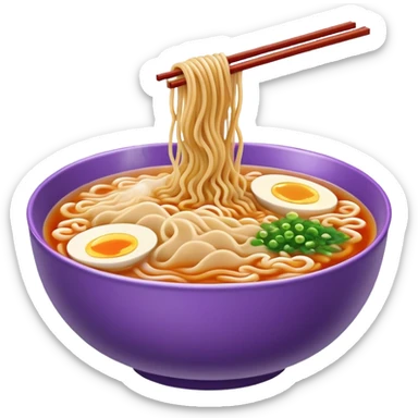 Purple Bowl of ramen noodles sticker