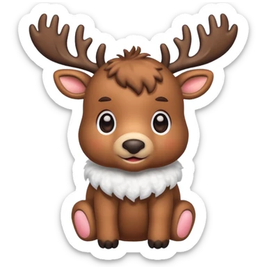 reindeer baby  cute, full bodysnow sticker