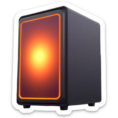 high-end desktop PC with dramatic light beams and glow sticker