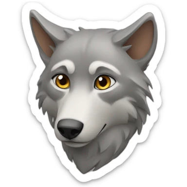 Chat sur un loup sticker