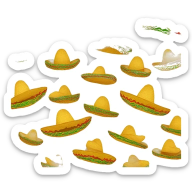 Mexican sombrero inhaling tacos  sticker
