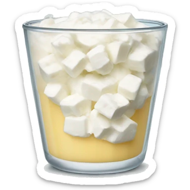 Cottage cheese in a glass cup sticker