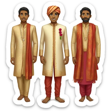 Indian wedding traditiona clothing, only groom sticker