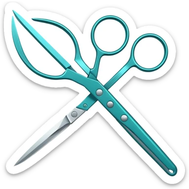 scissors teal  sticker
