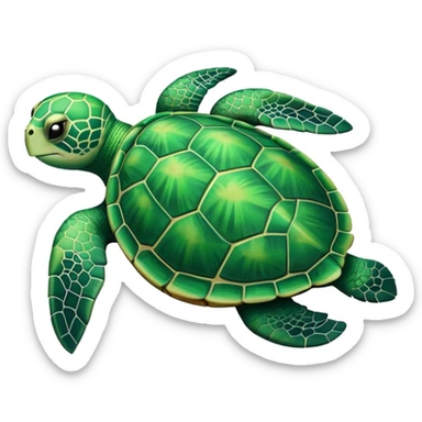 Can you please generate a simple turtle emoji like a sea turtle but viewed from above sticker